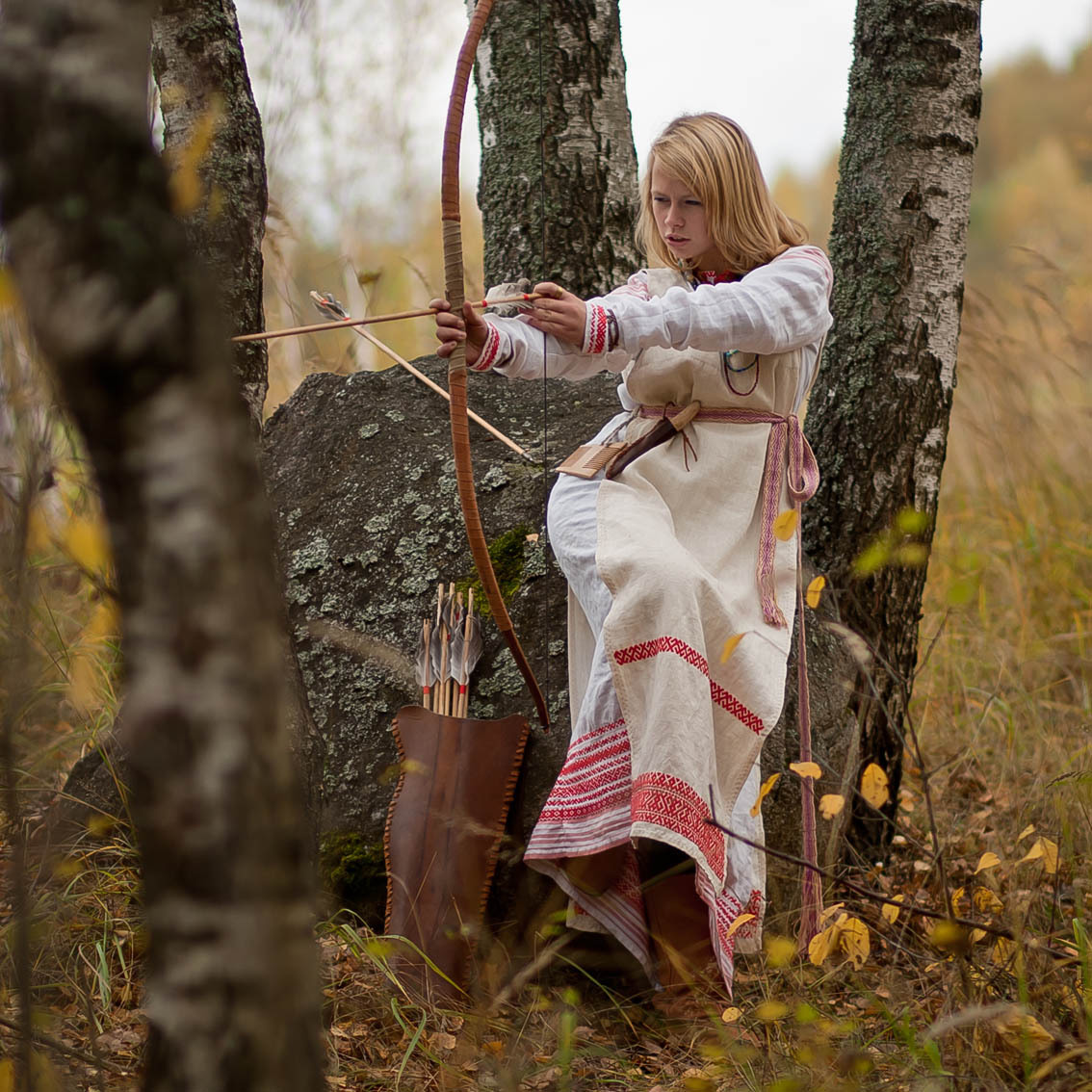 Sexy photo Girls in Slavic costumes in Hailun
